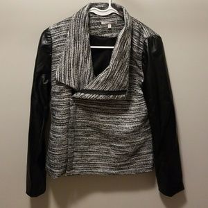 41 Hawthorne Small moto tweed jacket leather